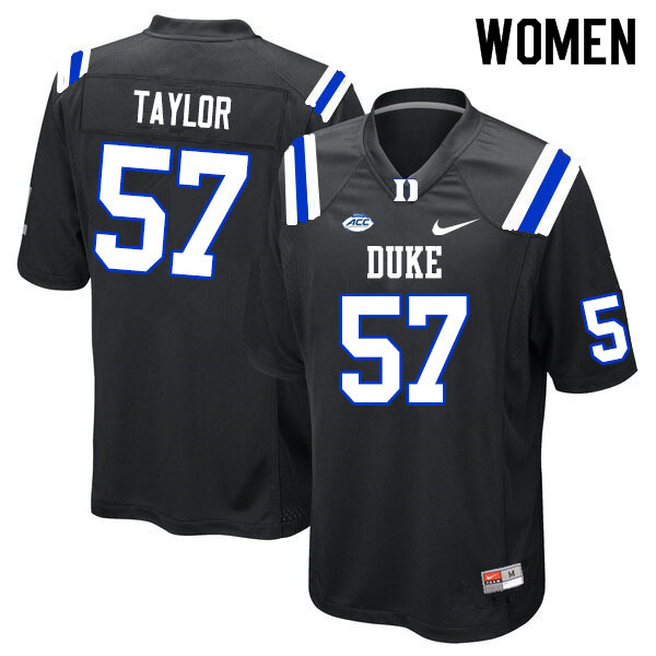 Women #57 John Taylor Duke Blue Devils College Football Jerseys Sale-Black - Click Image to Close